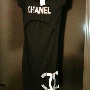 CHANEL | Dresses | Chanel Black Tshirt 